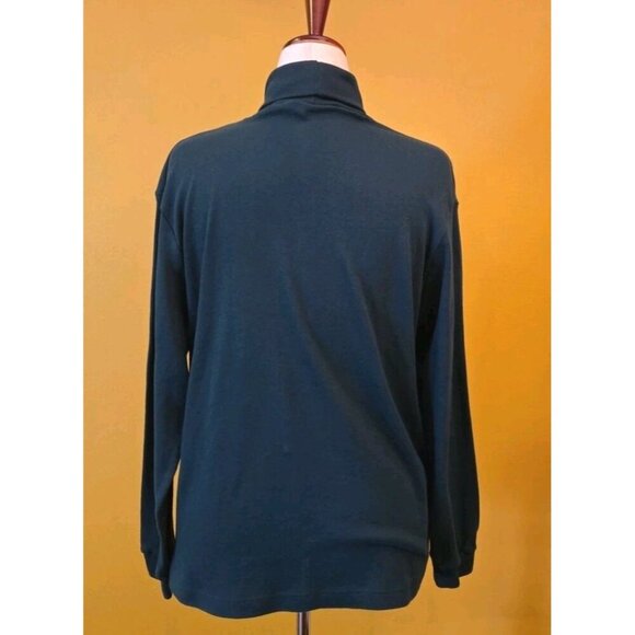 Bobbie Brooks Turtleneck Top Dark Green Long Sleeve XL Christmas Reindeer Teache - Picture 4 of 10